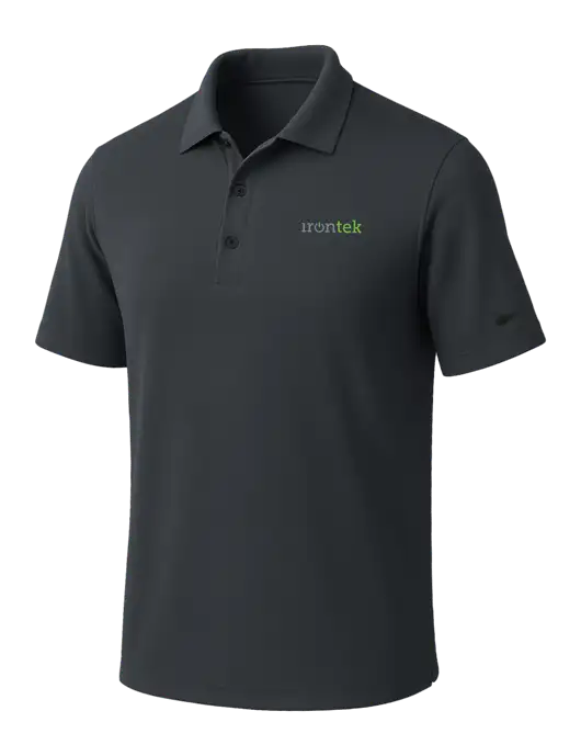 NIKE Dark Grey Dri-Fit Micro Pique Polo w/Irontek Logo