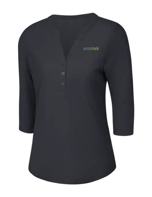 OGIO Charcoal Grey Jewel Henley w/Irontek Logo