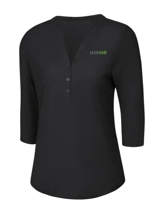 OGIO Blacktop Jewel Henley w/Irontek Logo