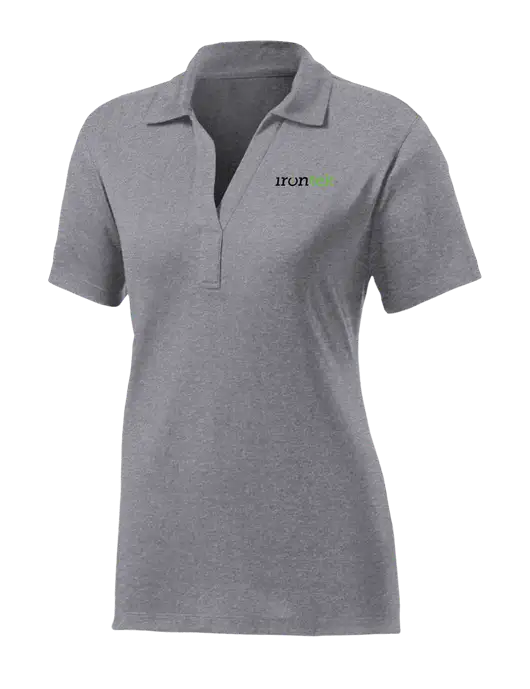 Womens Medium Grey Heather Contender Polo w/Irontek Logo