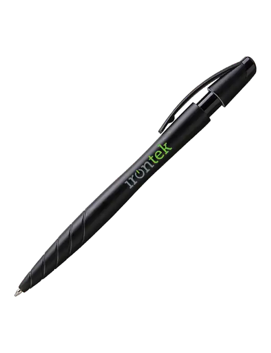 Awali Black Metallic Pen - Black Ink w/Irontek Logo