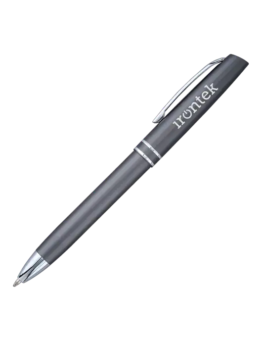 Gunmetal Anguilla Black Ink Pen w/Irontek Logo