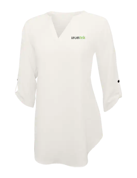 Ivory Womens 3/4 Sleeve Tunic Blouse w/Irontek Logo