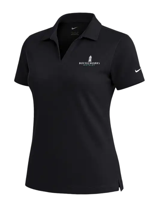 NIKE Black Womens Dri-Fit Micro Pique Polo w/Bottleworks District Logo