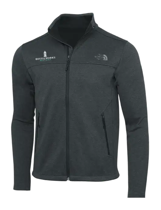North Face Dark Grey Heather Ridgewall Soft Shell Jacket w/Bottleworks District Logo