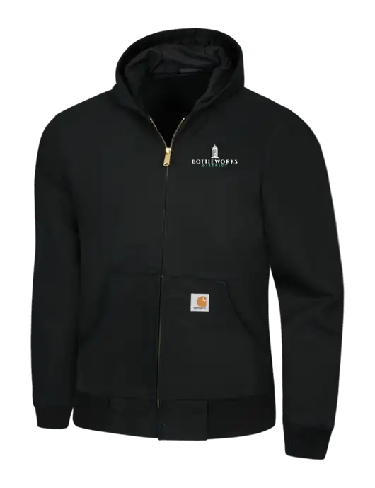 Carhartt Black Thermal Lined Duck Active Jacket w/Bottleworks District Logo