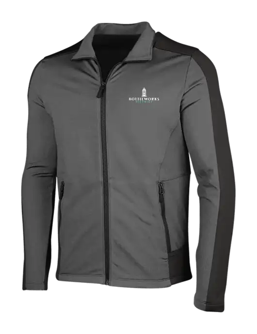 Medium Grey Heather Grid Fleece Jacket w/Bottleworks District Logo