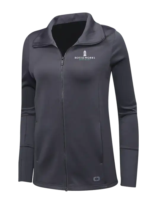 OGIO Dark Grey Womens Endurance Modern Performance Full-Zip w/Bottleworks District Logo