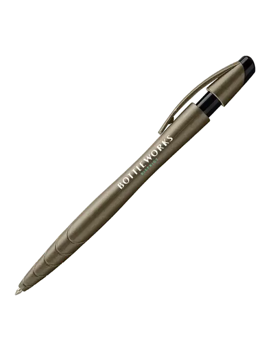 Awali Grey Metallic Pen - Black Ink w/Bottleworks District Logo