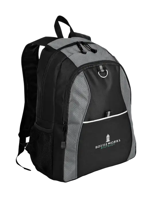 Honeycomb Grey/Black Backpack w/Bottleworks District Logo