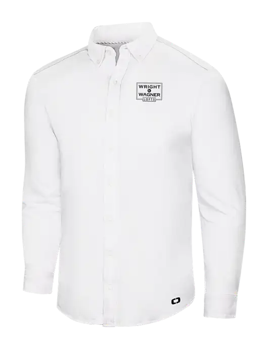 OGIO Bright White Modern Code Stretch Button-Up Shirt w/Wright & Wagner Lofts Logo