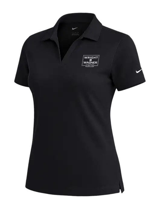 NIKE Black Womens Dri-Fit Micro Pique Polo w/Wright & Wagner Lofts Logo