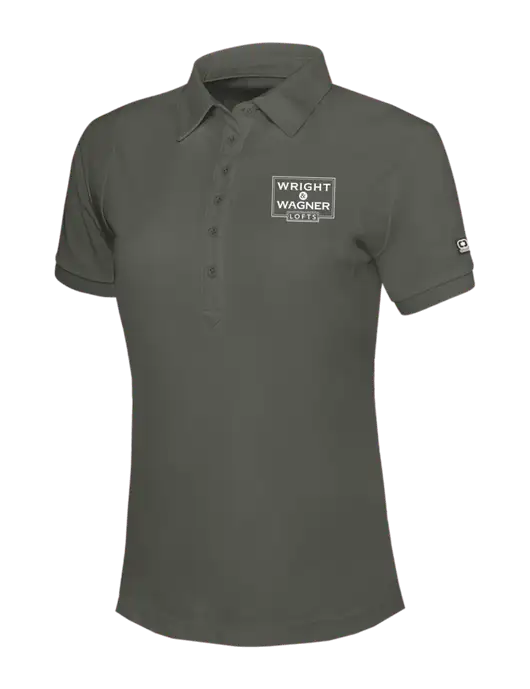 OGIO Womens Medium Grey Jewel Polo w/Wright & Wagner Lofts Logo
