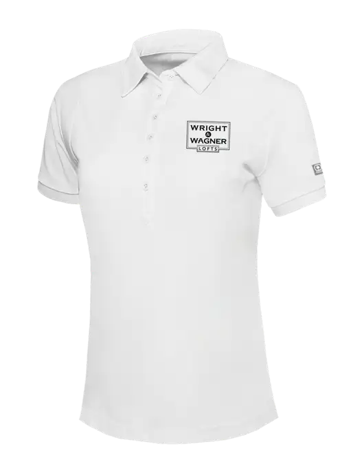 OGIO Womens Bright White Jewel Polo w/Wright & Wagner Lofts Logo
