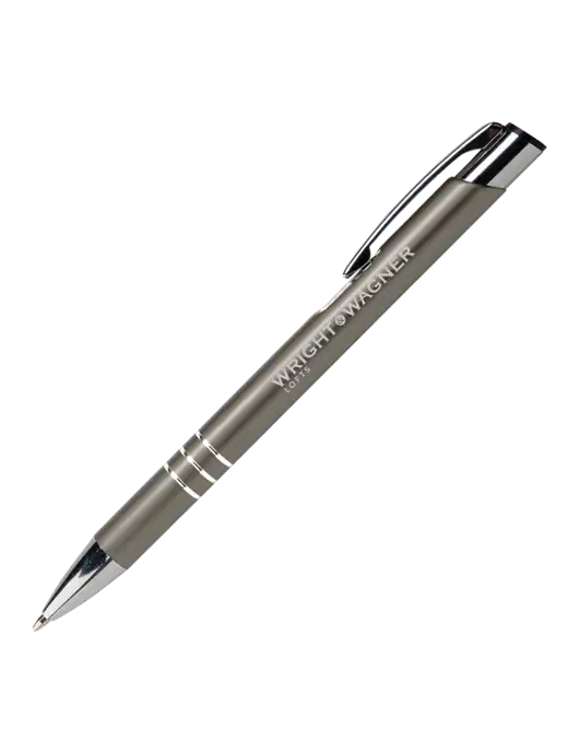 Laurent Gunmetal Pen - Black Ink w/Wright & Wagner Lofts Logo