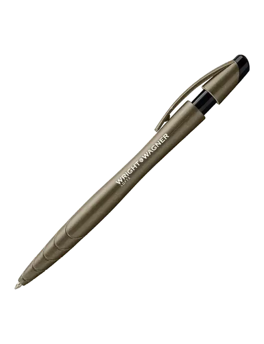 Awali Grey Metallic Pen - Black Ink w/Wright & Wagner Lofts Logo