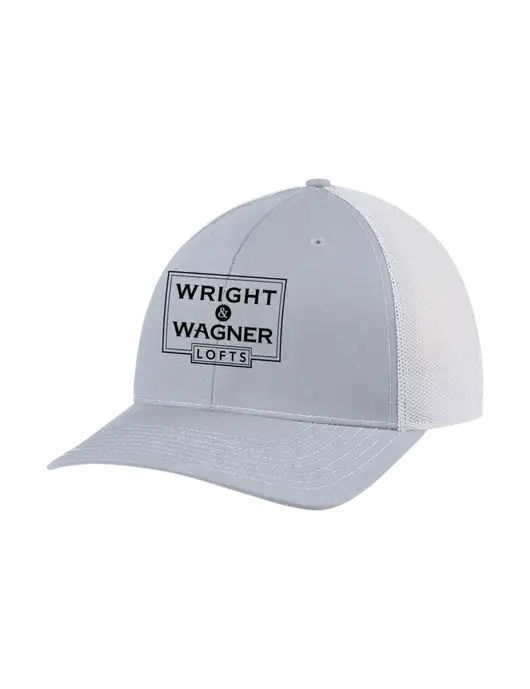 Richardson Adjustable Snapback Original 112 Trucker Cap Light Heather Grey w/White Mesh w/Wright & Wagner Lofts Logo