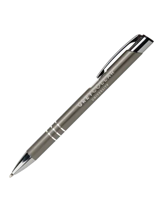 Laurent Gunmetal Pen - Black Ink w/Grey Collar University Logo