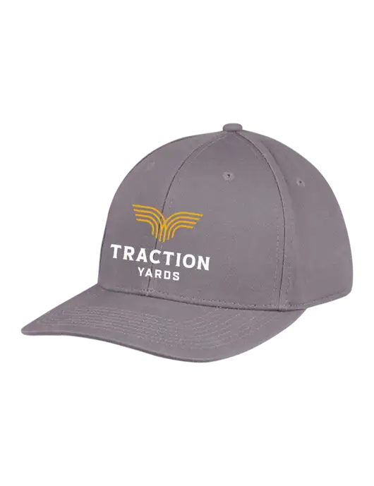 Premium Modern Structured Twill Charcoal Snapback Cap w/Traction Yards Logo