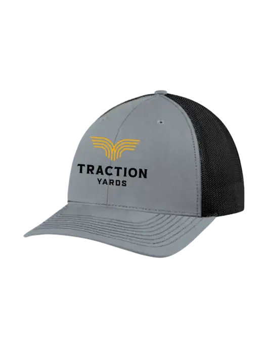 Richardson Adjustable Snapback Original 112 Trucker Cap Heather Grey w/Black Mesh w/Traction Yards Logo