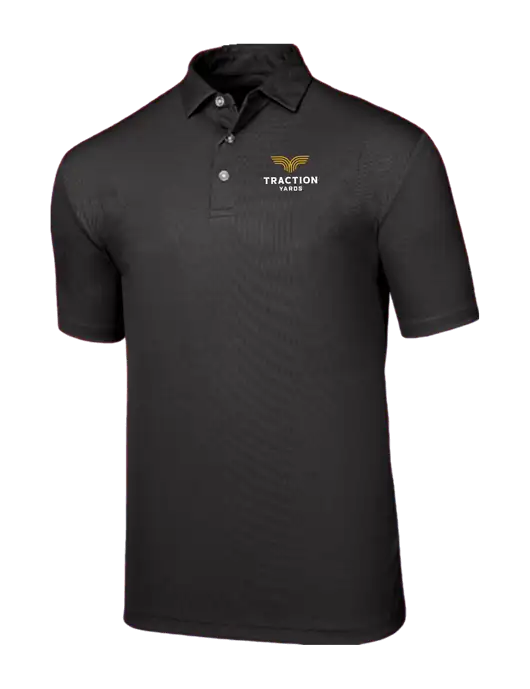 Callaway Birdseye Black Polo w/Traction Yards Logo