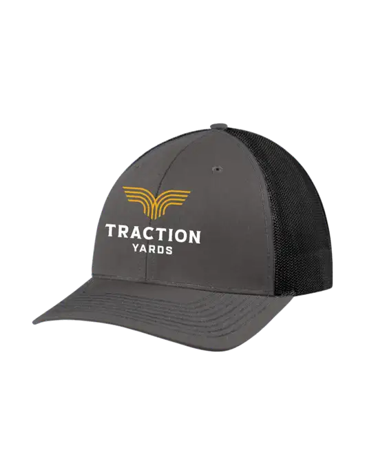 Richardson Adjustable Snapback Original 112 Trucker Cap Dark Grey w/Black Mesh w/Traction Yards Logo