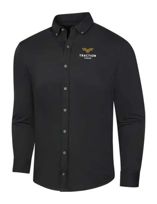 OGIO Blacktop Modern Code Stretch Button-Up Shirt w/Traction Yards Logo