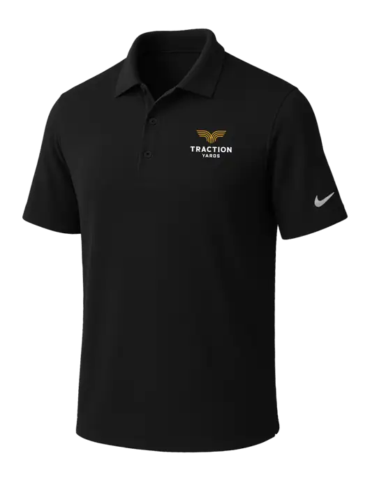 NIKE Black Dri-Fit Micro Pique Polo w/Traction Yards Logo