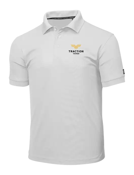 OGIO Bright White Caliber 2.0 Polo w/Traction Yards Logo