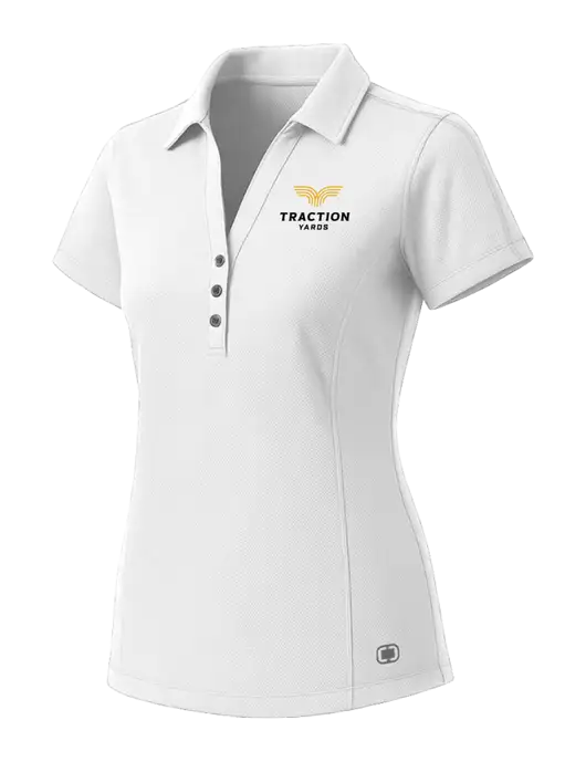 OGIO Womens White ONYX Polo w/Traction Yards Logo