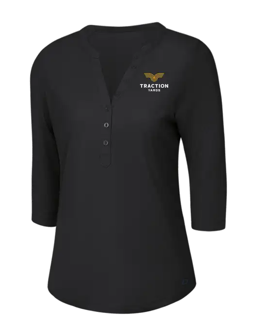 OGIO Blacktop Jewel Henley w/Traction Yards Logo