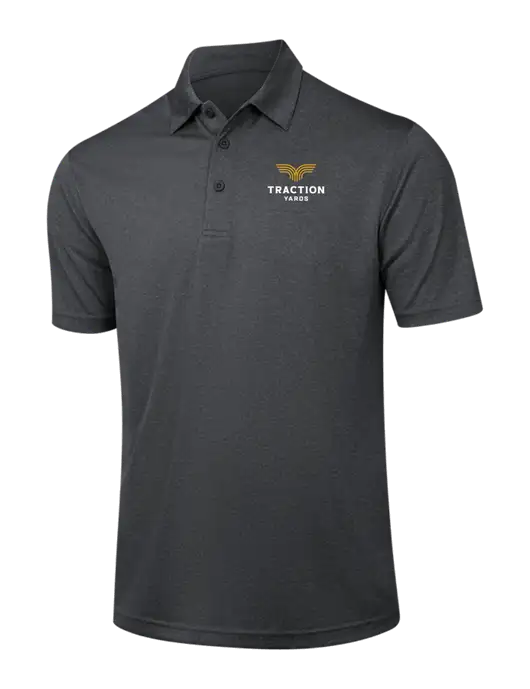 Dark Grey Heather Contender Polo w/Traction Yards Logo