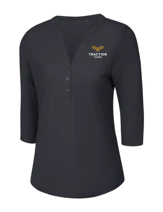 OGIO Charcoal Grey Jewel Henley w/Traction Yards Logo