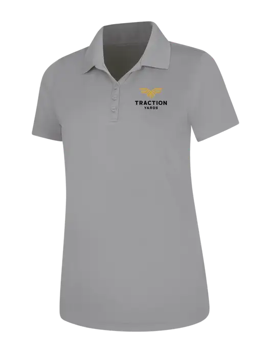 Light Grey Womens Dry Zone UV Mesh Polo w/Traction Yards Logo