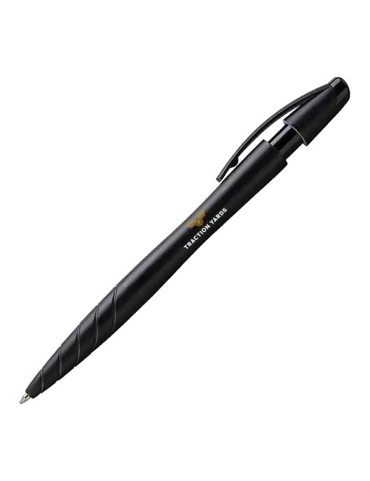 Awali Black Metallic Pen - Black Ink w/Traction Yards Logo