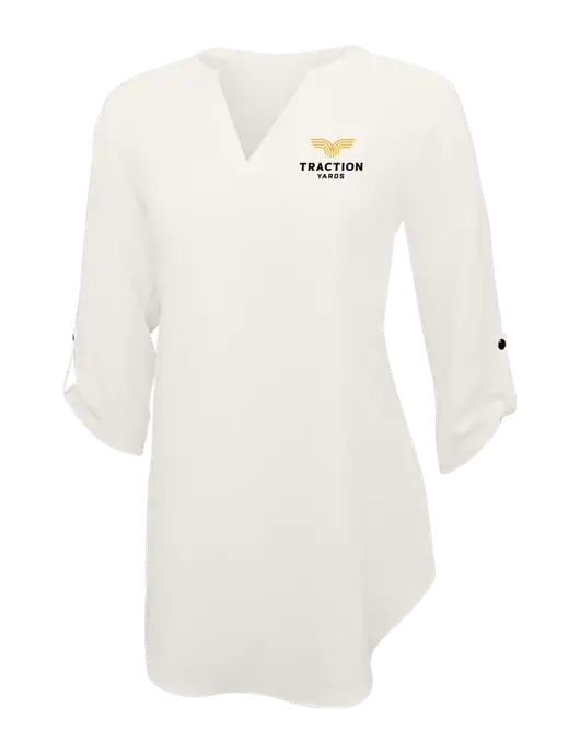 Ivory Womens 3/4 Sleeve Tunic Blouse w/Traction Yards Logo
