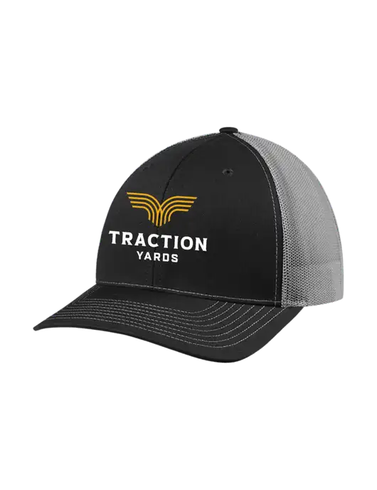 Richardson Adjustable Snapback Original 112 Trucker Cap Black w/Charcoal Mesh w/Traction Yards Logo