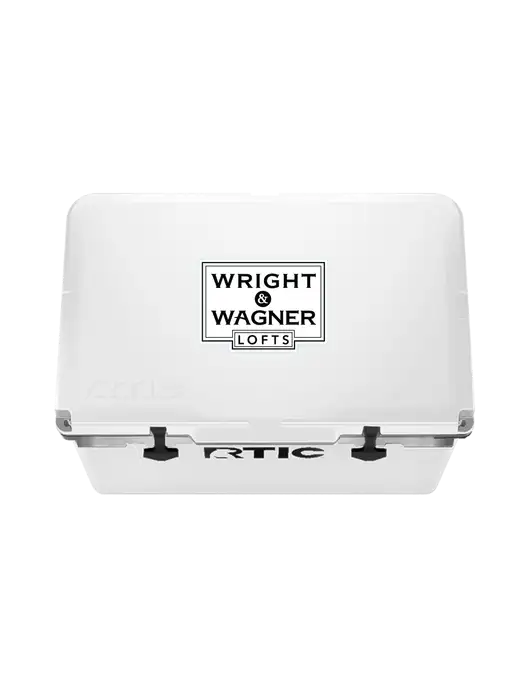 RTIC 52 Quart Ultra-Light White Hard Cooler w/Wright & Wagner Lofts Logo