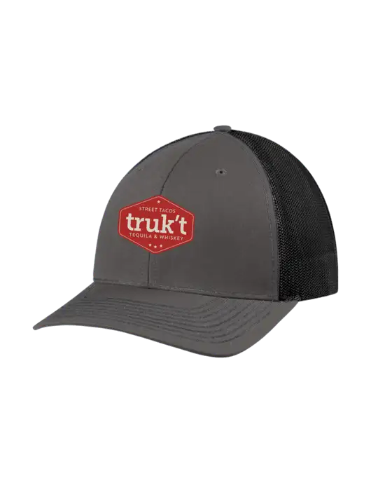 Richardson Adjustable Snapback Original 112 Trucker Cap Dark Grey w/Black Mesh w/Truk't Logo