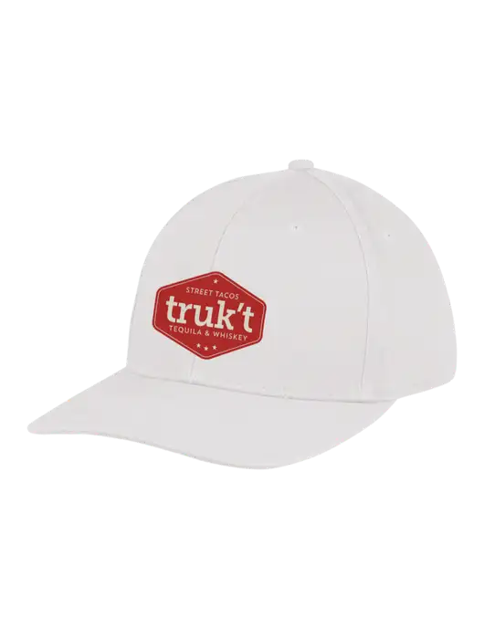 Premium Modern Structured Twill White Snapback Cap w/Truk't Logo