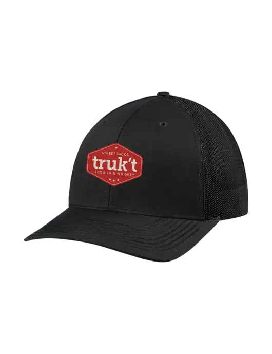 Richardson Adjustable Snapback Original 112 Trucker Cap Black w/Black Mesh w/Truk't Logo