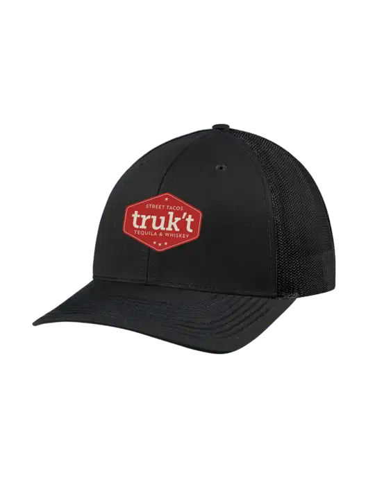 Richardson Adjustable Snapback Original 112 Trucker Cap Black w/Black Mesh w/Truk't Logo