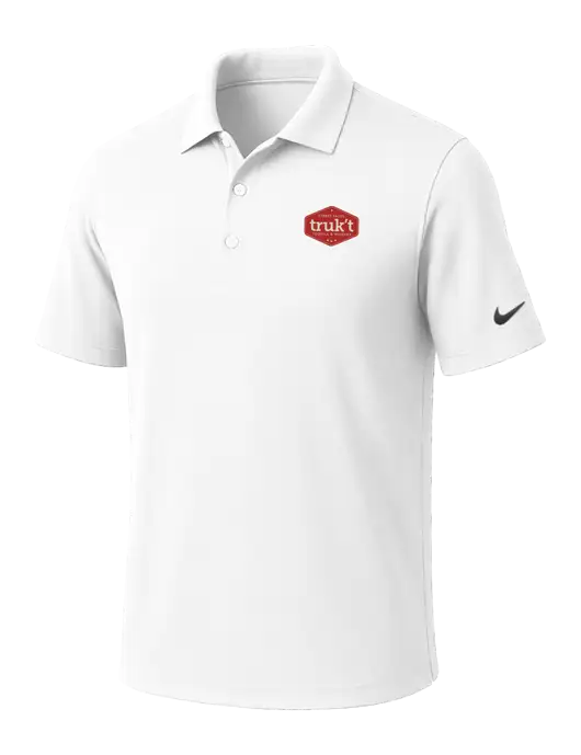 NIKE White Dri-Fit Micro Pique Polo w/Truk't Logo