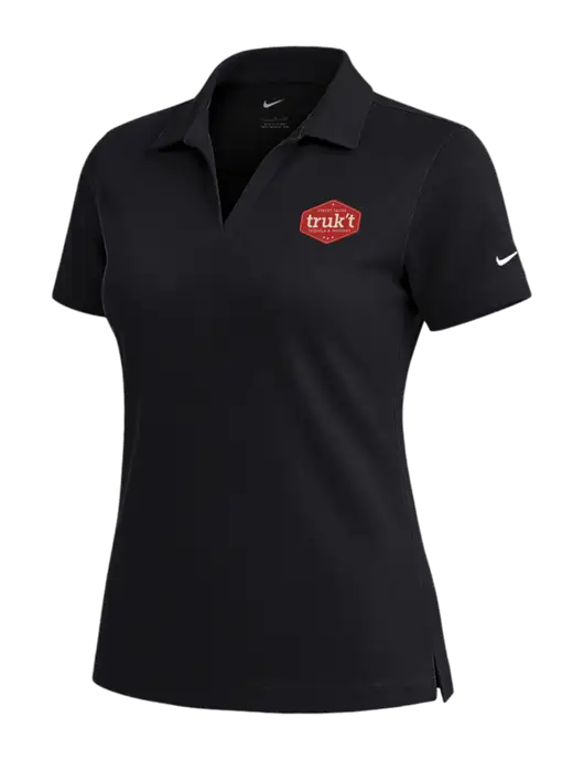 NIKE Black Womens Dri-Fit Micro Pique Polo w/Truk't Logo