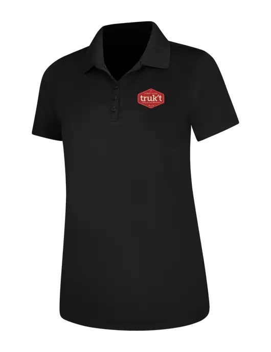 Black Womens Dry Zone UV Mesh Polo w/Truk't Logo