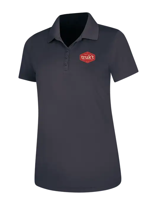 Dark Grey Womens Dry Zone UV Mesh Polo w/Truk't Logo