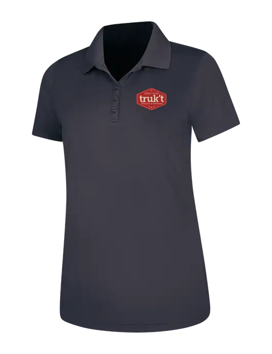 Dark Grey Womens Dry Zone UV Mesh Polo w/Truk't Logo
