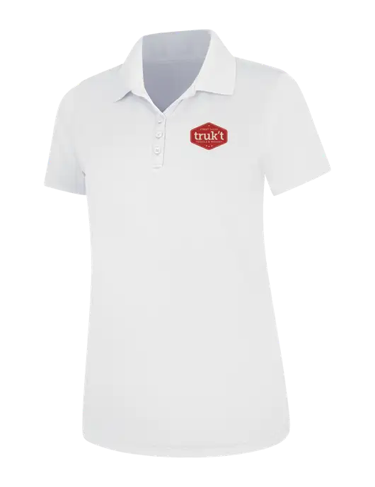 White Womens Dry Zone UV Mesh Polo w/Truk't Logo