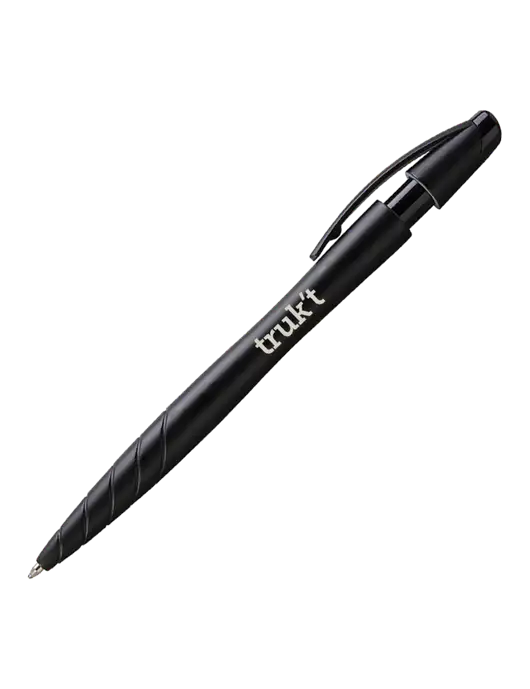 Awali Black Metallic Pen - Black Ink w/Truk't Logo