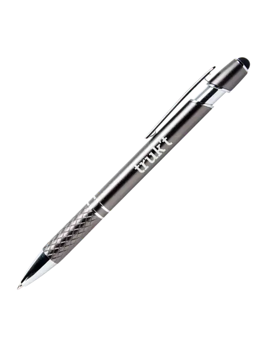 Valencia Gunmetal Stylus Pen - Black Ink w/Truk't Logo